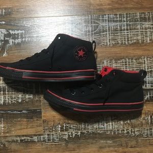 Black high top Converse All Star sneakers size 10